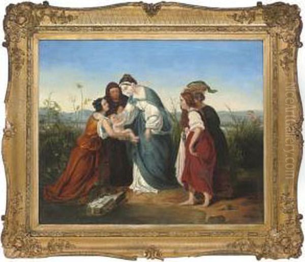 The Finding Of Moses Oil Painting by William Sidney Morrish