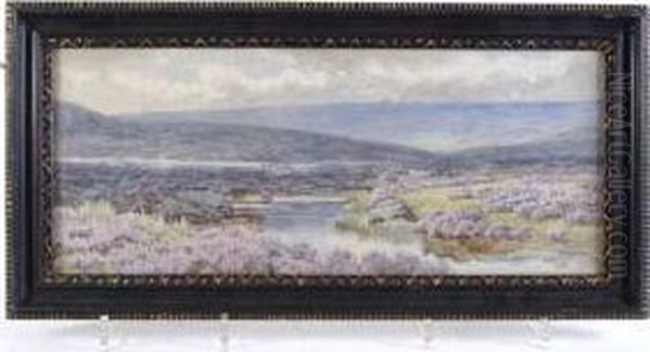 Heather Beside A Dartmoor Stream Oil Painting by William Sidney Morrish