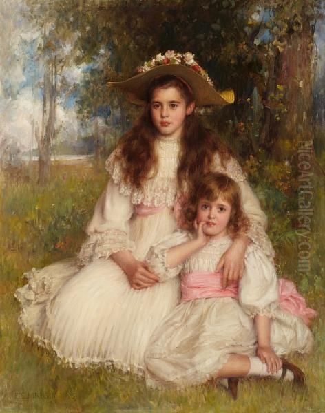 A Portrait Of Joyce And Monica Shaw by Robert Edward Morrison