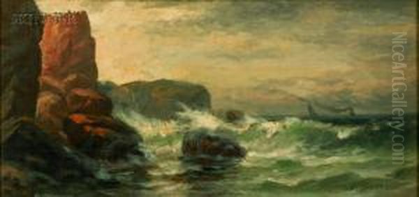 Rocky Shore Oil Painting by Jonathan Bradley Morse