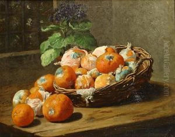 Nature Morte Aux Oranges Oil Painting by Frans Mortelmans