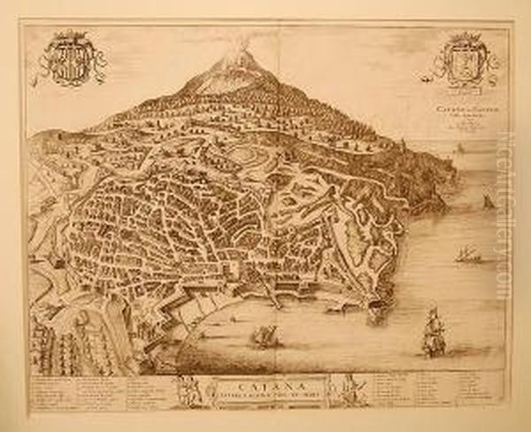 Catania Urbs Siciliae Clarissima Patria S. Agathae Virginis Et Mart Oil Painting by Pierre Mortier