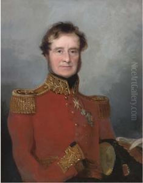 Portrait Of Lord Fitzroy James Henry Somerset Oil Painting by Andrew Morton