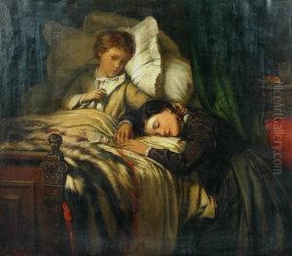 Convalescence Oil Painting by Felix Stone Moscheles