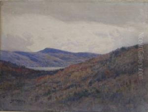 Mountainous Landscape Oil Painting by James Henry Moser