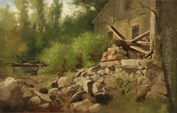 Landscape With Mill Oil Painting by James Henry Moser