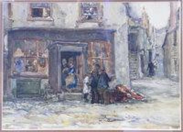 Kelynack Stores, Newlyn Oil Painting by Sidney Dennant Moss