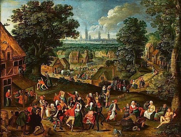 Kermesse Flamande Oil Painting by Gillis Mostaert