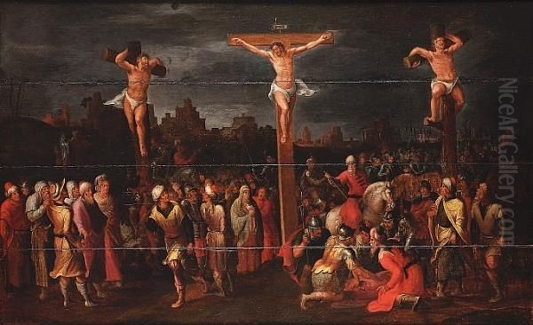 Calvary Oil Painting by Jan Mostaert