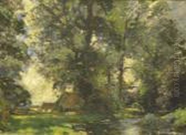 Church By A Stream Oil Painting by Thomas E. Mostyn