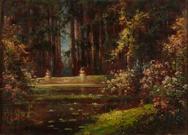 The Water Garden Oil Painting by Thomas E. Mostyn