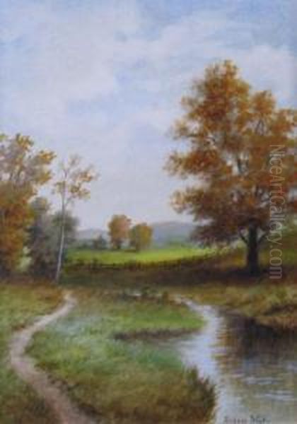 Pastoral Landscape With Creek Oil Painting by Alden Mote