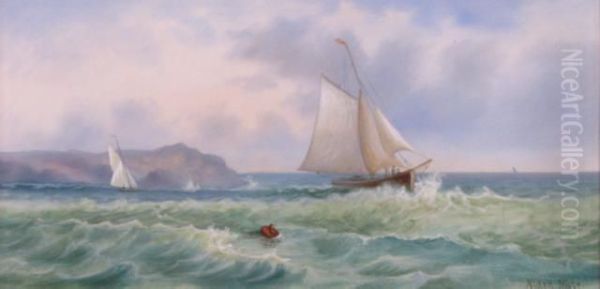 Depicting Sailboats At Sea Oil Painting by Alden Mote