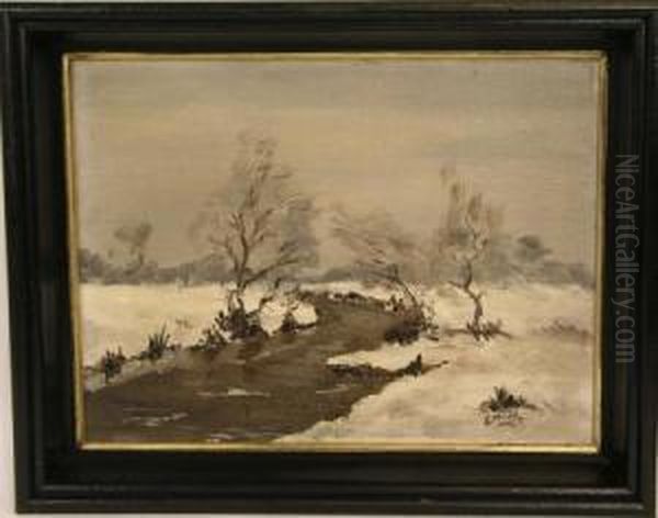 Winterlandschaft Oil Painting by Emile Motte