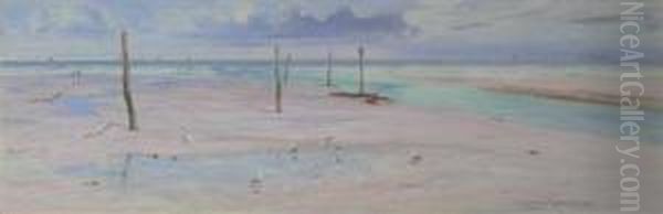 Breezy Day, Hayle, Cornwall Oil Painting by Charles Mottram