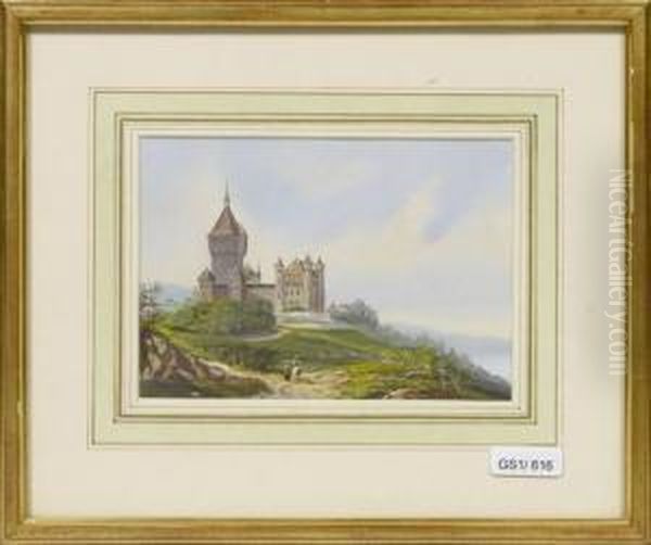 Chateau Devufflens Oil Painting by Luc Henri Mottu