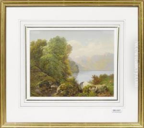 Paysage Avec
Lac Oil Painting by Luc Henri Mottu