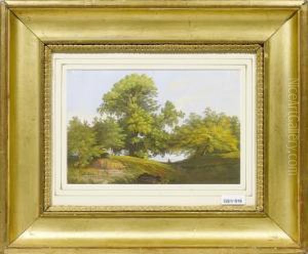 Personnagessous Des Arbres Oil Painting by Luc Henri Mottu