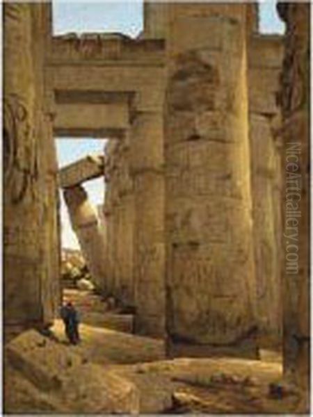 The Ruins At Karnak Oil Painting by Louis Claude Mouchot