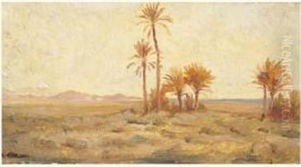 Paysage En Algerie Oil Painting by Lucien Mouillard