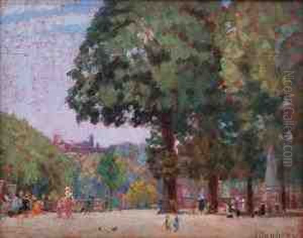 Luxembourg Gardens Oil Painting by Ernest Moulines