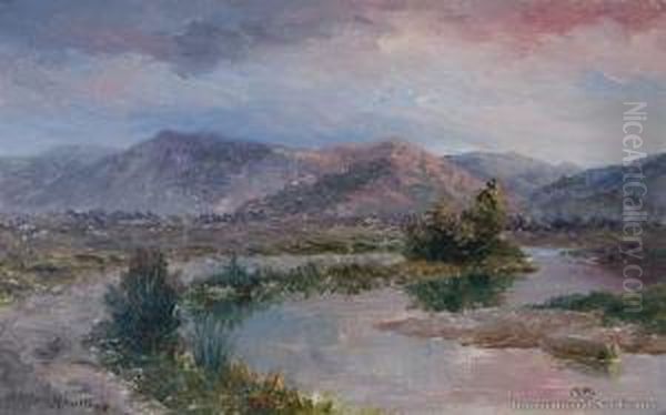 Evening Near Berwick, Otago Oil Painting by John Elder Moultray