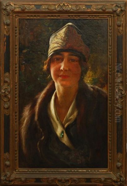 Portrait Of Matilda Von Herrlich Oil Painting by Arnold Mountfort