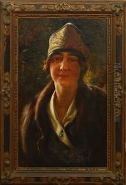 Portrait Of Matilda Von Herrlich Oil Painting by Arnold Mountfort