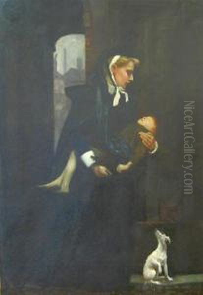 Mother And Child Oil Painting by Arnold Mountfort