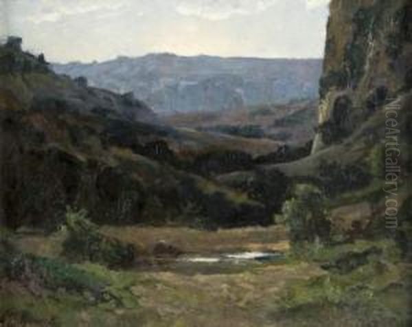 Les Gorges D'ollioules Oil Painting by Henri Laurent Mouren