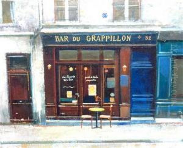 Bar Du Grappillon Oil Painting by Christian Mourier-Petersen