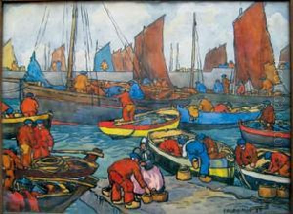 Concarneau, Retour De Peche Oil Painting by Maurice Moy