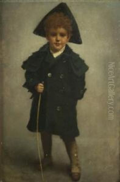 Boy With A Cane Oil Painting by Richard Thomas Moynan