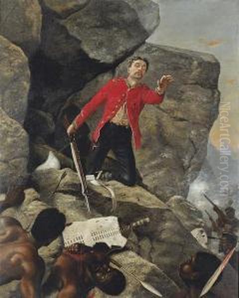 The Last Of The 24th, Isandlwana Oil Painting by Richard Thomas Moynan