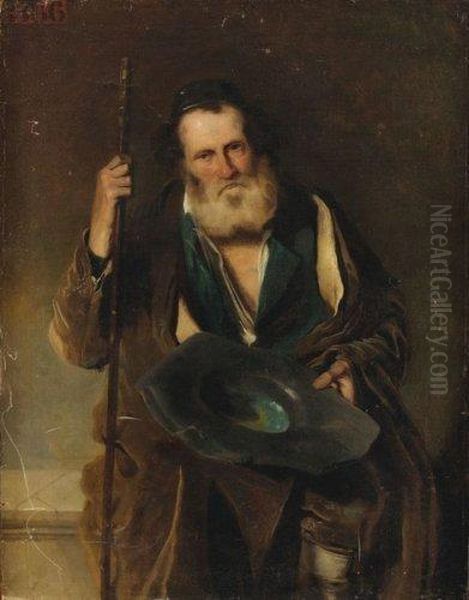 Portrait D'un Juif De Jerusalem Oil Painting by Edouard Moyse