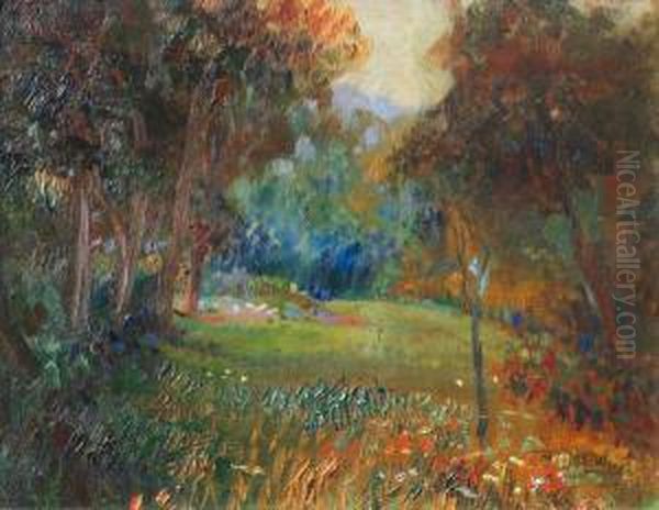 Bosque Oil Painting by Anton Maria Mucchi Vignoli