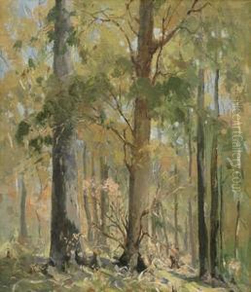 The Wood Oil Painting by Charles F. Mudie