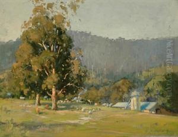 The Silo Warburton Oil Painting by Charles F. Mudie