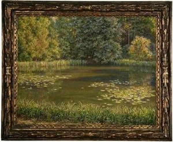 Lily Pond Oil Painting by Alexander Mueller