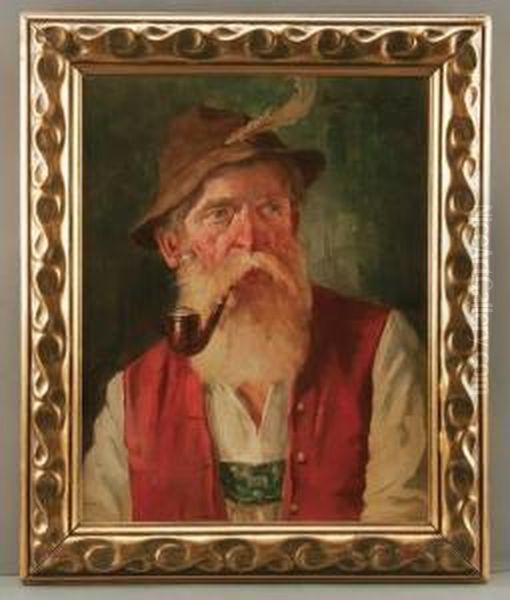 Muhlberg , A Tyrolean Man In Costume Oil Painting by Georg Muhlberg