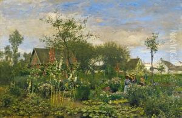 Im Garten Oil Painting by Hugo Muhlig