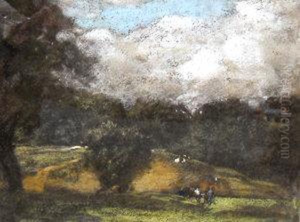 Figures In A Pastoral Scene Oil Painting by Henry Muhrman