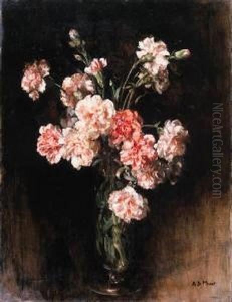 Pinks In A Vase Oil Painting by Anne Davidson Muir