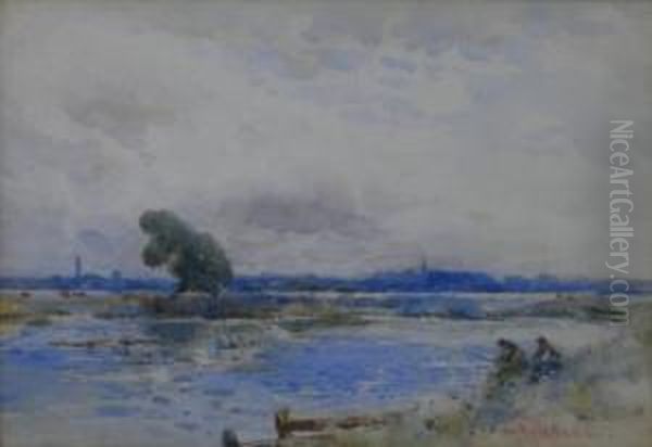 On The River Ouse, Saint Ives, Huntingdon Oil Painting by John Muirhead