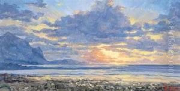 The Rivals, Quiet Tide Oil Painting by John Muirhead