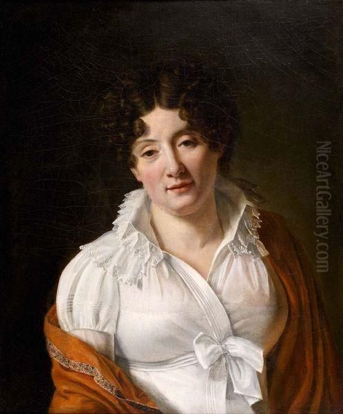 Portrait Presume De La Baronne D'uchtritz Oil Painting by Francois Henri Mulard