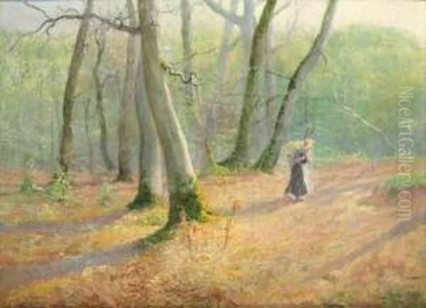 Sous-bois Oil Painting by Carl Eugene Mulertt