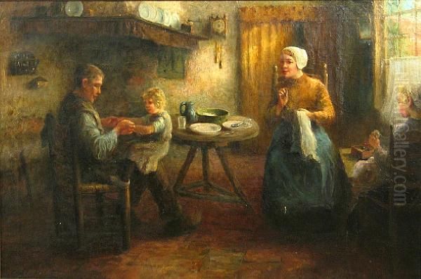 The Comforts Of Home Oil Painting by Carl Eugene Mulertt