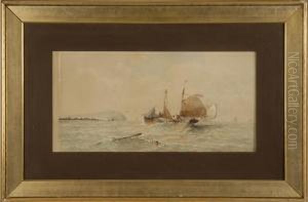 Fishing Off The Coast Oil Painting by St. Clair Augustin Mulholland