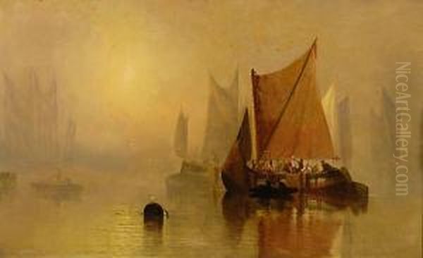 Morning On The Thames; And Morning On The Solent Oil Painting by St. Clair Augustin Mulholland